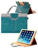 Encuentra la mejor funda estilo smart work bag en color verde oscuro jean para iPad en Guatemala, ideal para proteger tu dispositivo con estilo.