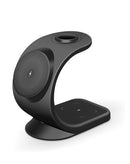 Estación de carga inalámbrica curvada de color negro de la marca Brookstone ideal para cargar dispositivos de forma rápida y segura en Guatemala.