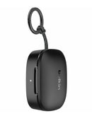 Audífonos Belkin TWS Anywhere Ultra Compact negros, diseño semiabierto, con estuche de carga, ideales para audio inalámbrico Bluetooth.