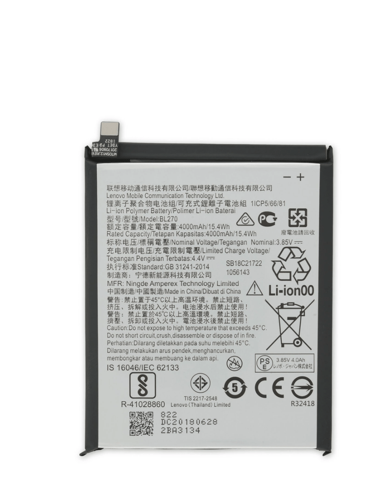 Batería BL270 para Motorola Moto G6 Play y Moto E5 en Guatemala, encuentra la mejor calidad en mayoristas de repuestos en talleres de reparación.