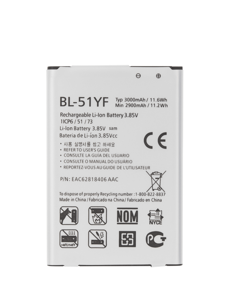 Encuentra la batería BL-51YF para LG G4 / G Stylo en Guatemala, venta al por mayor en talleres de reparación de partes LG.