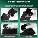 Espátula magnética doble cara BEST 80A para quitar pegamento de pantallas LCD, con punta fina y ancha.