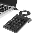 Teclado numérico USB Bytech negro, 19 teclas, cableado, ideal para entrada de datos.