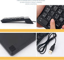 Teclado numérico USB Bytech negro, 19 teclas, cableado, ideal para entrada de datos.