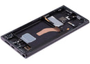 Pantalla OLED Samsung Galaxy S22 Ultra 5G Phantom Black con marco, ideal para reparación de display SM-S908.