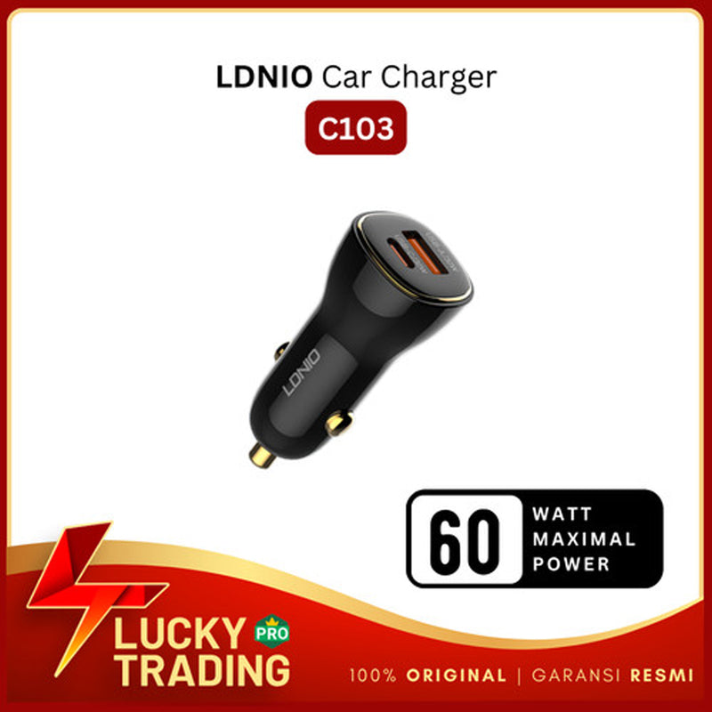Encuentra el cargador de auto dual USB A+C LDNIO C103 PD QC4.0 en Guatemala con entrega rápida y segura en talleres especializados.