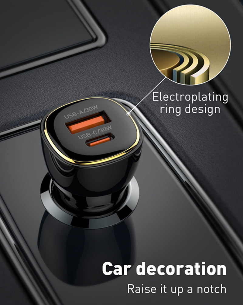 Encuentra el Cargador de auto dual USB A+C LDNIO C103 PD QC4.0 con cable USB C-C en Guatemala para una carga rápida y eficiente en tu vehículo.