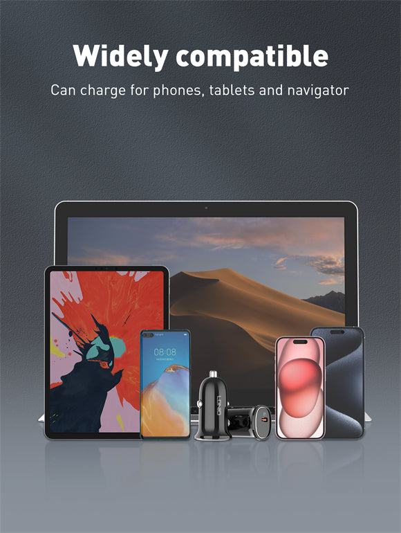 Encuentra el cargador de auto LDNIO C106 PD QC4.0 dual USB-C en Guatemala para carga rápida de dispositivos con conexión USB-C.