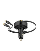 Cargador de auto 2 en 1 LDNIO C107 (30W) con cable USB C-L non-MFI