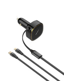 Cargador de auto 2 en 1 LDNIO C107 (30W) con cable USB C-L non-MFI