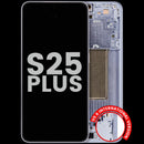 Pantalla soft OLED Samsung Galaxy S25 Plus 5G Ice Blue, repuesto para reparación de display roto.
