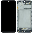 Pantalla Samsung Galaxy M21 original negra con frame, ideal para reparación de display LCD y screen rota (SM-M215F).