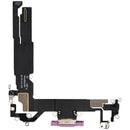 Puerto de carga rosa OEM para iPhone 16 (A3083), conector USB-C y cable flex, repuesto.