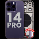 Encuentra tapas traseras con puerto de carga, cable flex y piezas pequeñas para iPhone 14 Pro en Guatemala.