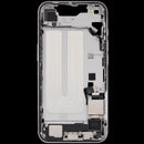 Tapa superior blanca OEM con puerto de carga y piezas pequeñas para iPhone 16e US Version, grado A.