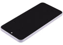 Pantalla OLED refurbished lila para Samsung Galaxy A37 5G, con marco, ideal para reparación de display roto.