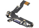 Puerto de carga morado para iPhone 12 (Modelos A2172, A2402, A2403, A2404) con cable flex para reparación.