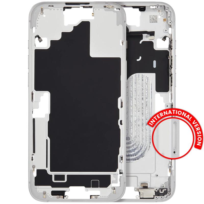 Compra tu chasis iPhone 16 Plus International Version con botón de encendido y volumen en Guatemala, ideal para reparaciones en talleres especializados.