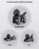Soporte cargador inalámbrico 4-en-1 Dog negro, 15W, con luz nocturna táctil, ideal para SlowBack.