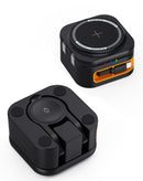Soporte de carga inalámbrica 4 en 1 SlowBack negro para teléfono, reloj, AirPods y cable retráctil 15W.