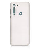 Reparación de tapa trasera blanca Motorola Moto G8 (XT2045-1 / 2020) en Guatemala.