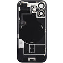 Tapa trasera iPhone 17 blanca usada, A3258, con orificio de cámara, lista para repuesto o reparación.