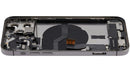 Tapa trasera usada iPhone 12 Pro Space Gray con puerto de carga flex y partes pequeñas para reparación.