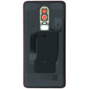 Tapa trasera de vidrio roja original OnePlus 6 con lente de cámara, ideal para reparación de modelos A6000 y A6003.