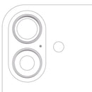Anillo de bisel de cámara trasera blanco para iPhone 16/16 Plus, pack de 10 unidades, repuesto.