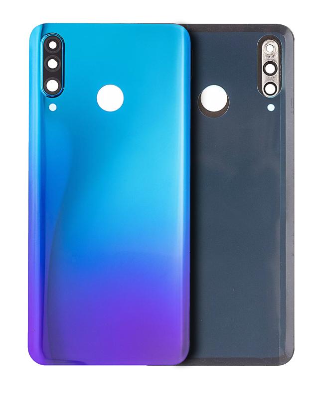 Tapa trasera de cristal con lente de camara para Huawei P30 Lite / Nova 4E (6GB RAM) (Azul Pavo Real)