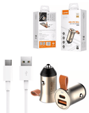Compra tu Cargador de auto LDNIO C509Q PD QC4.0 dual USB A+C con cable USB A-C (3ft) (18W) en Guatemala, ideal para cargar tus dispositivos rápidamente en el tráfico.