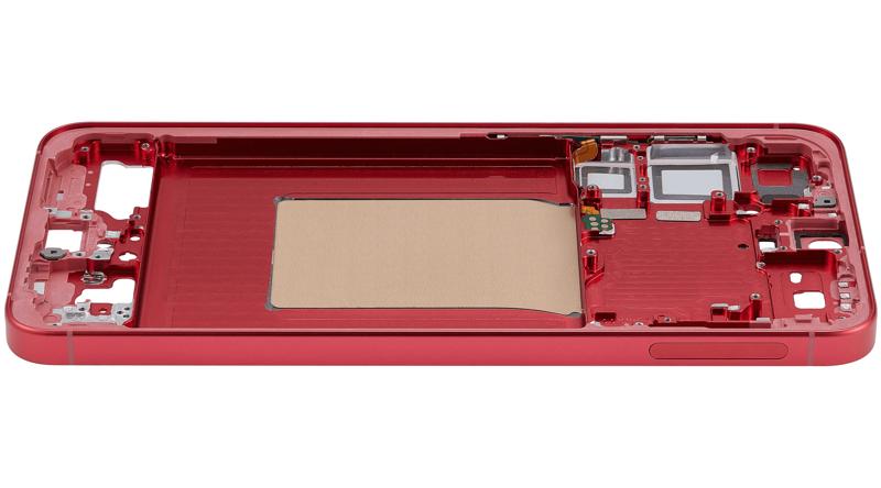 Chasis intermedio en color Coral Red para Samsung Galaxy S25 Plus 5G, disponible para reparaciones en Guatemala.