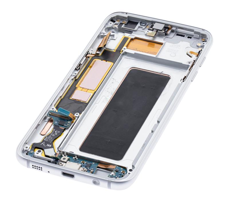 Pantalla OLED con marco para Samsung Galaxy S7 Edge (G935A) Blanca Perla