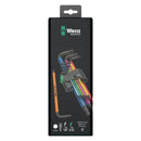 Set de llaves Allen hexagonales Wera Hex-Plus métricas multicolores de 9 piezas para tornillos.