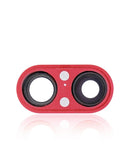 Lente de cámara trasera roja para iPhone 8 Plus, con bracket y bisel, incluye 10 unidades para reparación.