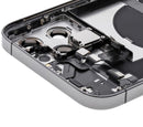 Tapa trasera con componentes pequeños pre-instalados para iPhone 12 Pro Max (Versión EE.UU.) (Usada original grado C) (Grafito)