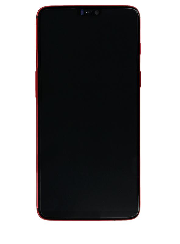 Encuentra la pantalla OLED con marco para OnePlus 6 (A6000 / A6003) color Amber Red en Guatemala.