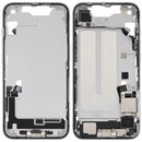 Chasis medio iPhone 16e A32xx usado, con puerto de carga y pequeñas partes para reparación.