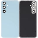 Tapa trasera azul Aftermarket Plus para Samsung Galaxy S24 FE, con lente de cámara integrada, sin logo.
