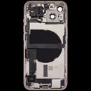 Tapa trasera rosa usada para iPhone 13 (A2482) con puerto de carga flex y pequeñas piezas.