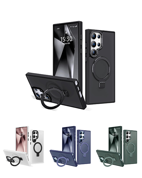Estuche de carga inalámbrica Carbon para Samsung Galaxy S25 Ultra con soporte de anillo en Guatemala.