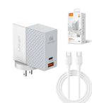 Encuentra el cargador de pared LDNIO A2620C USB A+C con cable USB C-C (65W) en Guatemala para tus necesidades de carga rápida.