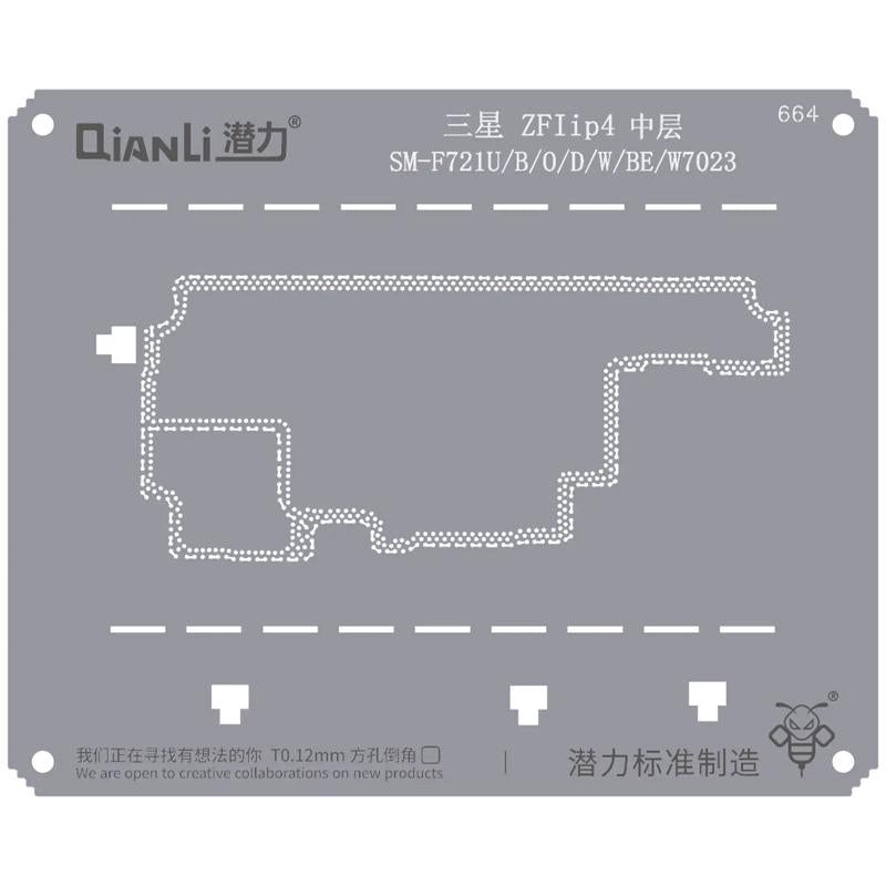 Compra el Marco central Bumblebee (QS664) para Samsung Z Flip 4 en Guatemala, ideal para reparaciones y talleres de Samsung.