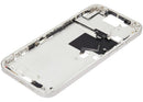 Chasis blanco titanio para iPhone 16 Pro Max, con botones de encendido y volumen. Repuesto A3084.