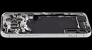 Tapa trasera plateada usada para iPhone 17 Pro Max, con puerto de carga flex y pequeñas partes, versión global.
