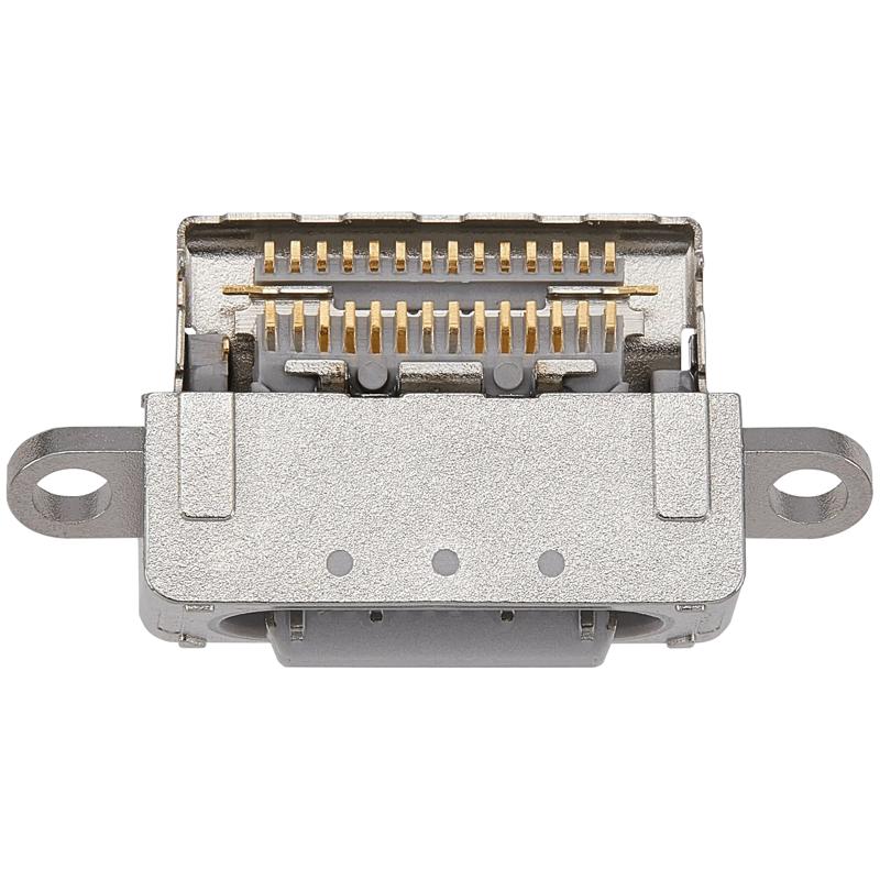 Puerto de carga iPad Pro 11 5th Gen / Pro 13 7th Gen en Guatemala para reparaciones, componentes iPad de calidad premium, se requiere soldadura, disponible en pack de 10, color plateado.