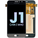 Pantalla LCD dorada original Samsung Galaxy J1 (J120) para reparación de display roto.