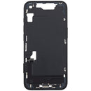 Chasis medio iPhone 16e (A2925, A2926) usado con puerto de carga y piezas pequeñas para reparación.