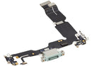 Puerto de carga USB-C flex cable verde para iPhone 15 Plus (A2847, A3093) OEM.
