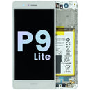 Pantalla LCD blanca con marco para Huawei P9 Lite VNS-L21, ideal para reparación de display.
